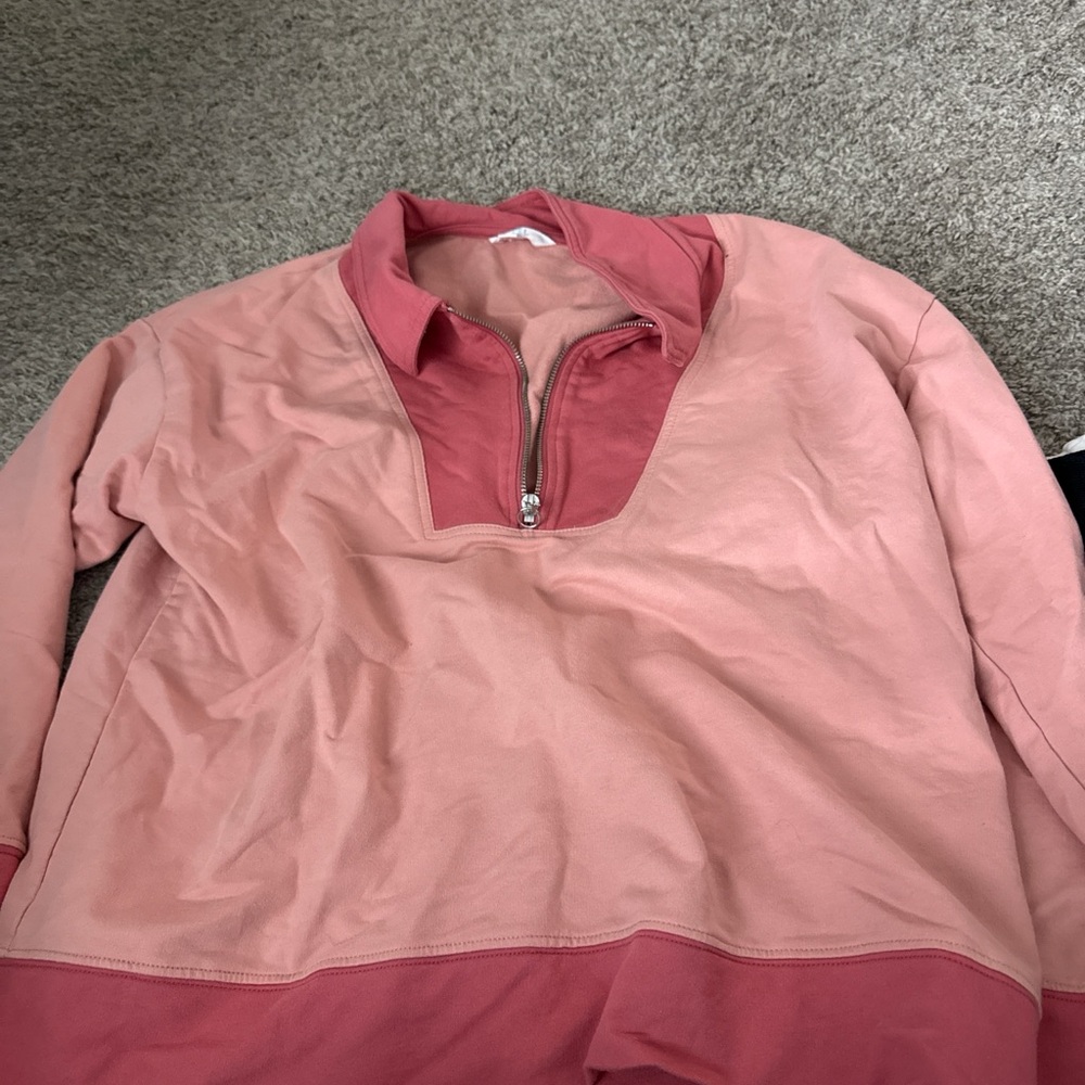 Chic Pink Half-Zip Sweatshirt